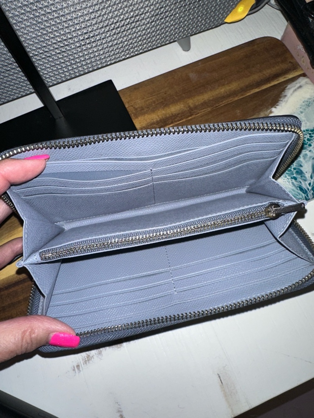 Coach Zip-Around Wallet in Light Blue-Gray - Picture 4 of 4